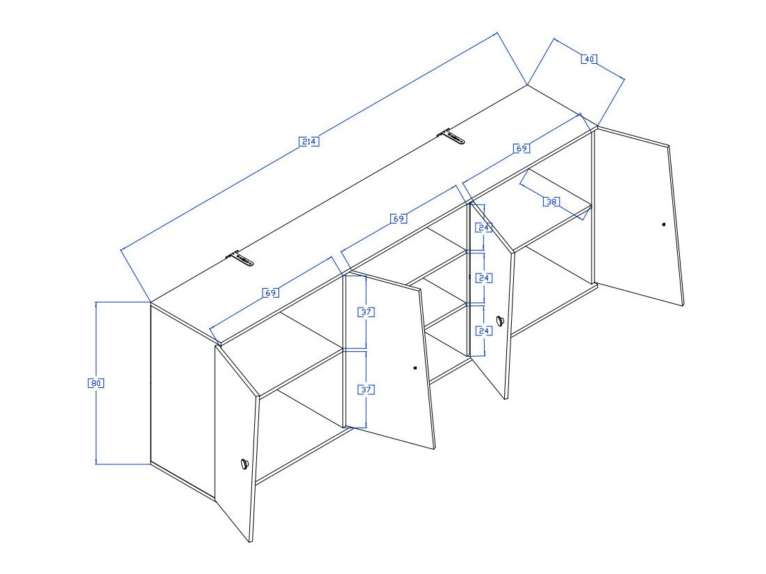 Wandkast Mirelbu 115 (Artisan eiken + Glanzend wit + Grijs)
