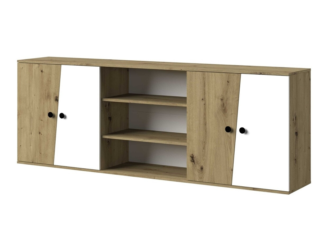 Wandkast Mirelbu 115 (Artisan eiken + Wit + Zwart)