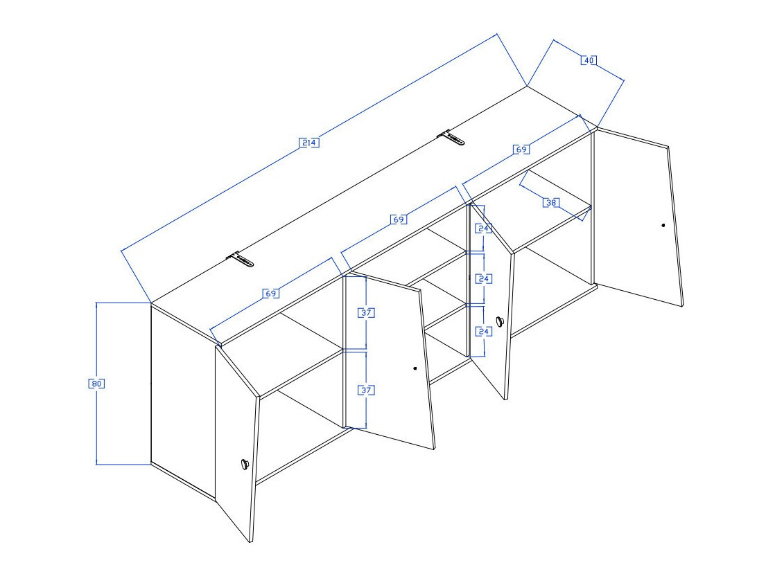 Wandkast Mirelbu 115 (Artisan eiken + Wit + Zwart)