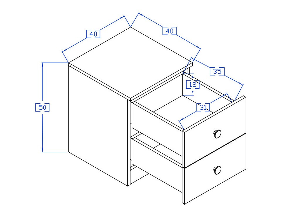 Nachtkastje Mirelbu 108 (Artisan eiken + Glanzend wit)