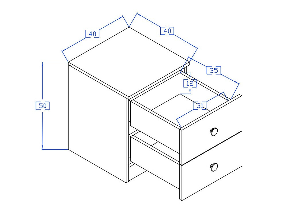 Nachtkastje Mirelbu 108 (Artisan eiken + Glanzend zwart)