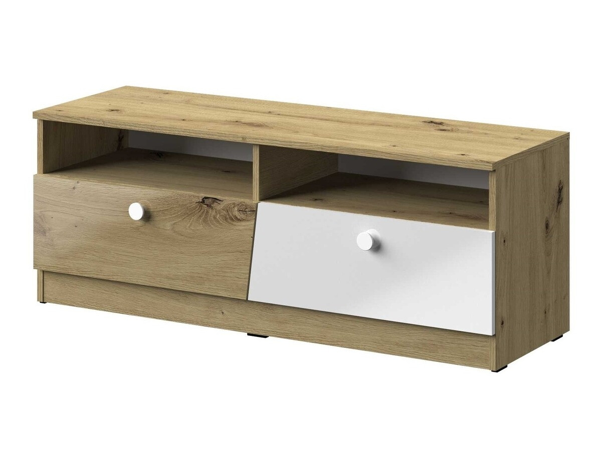 TV-meubel Mirelbu 107 (Artisan eiken + Glanzend wit)