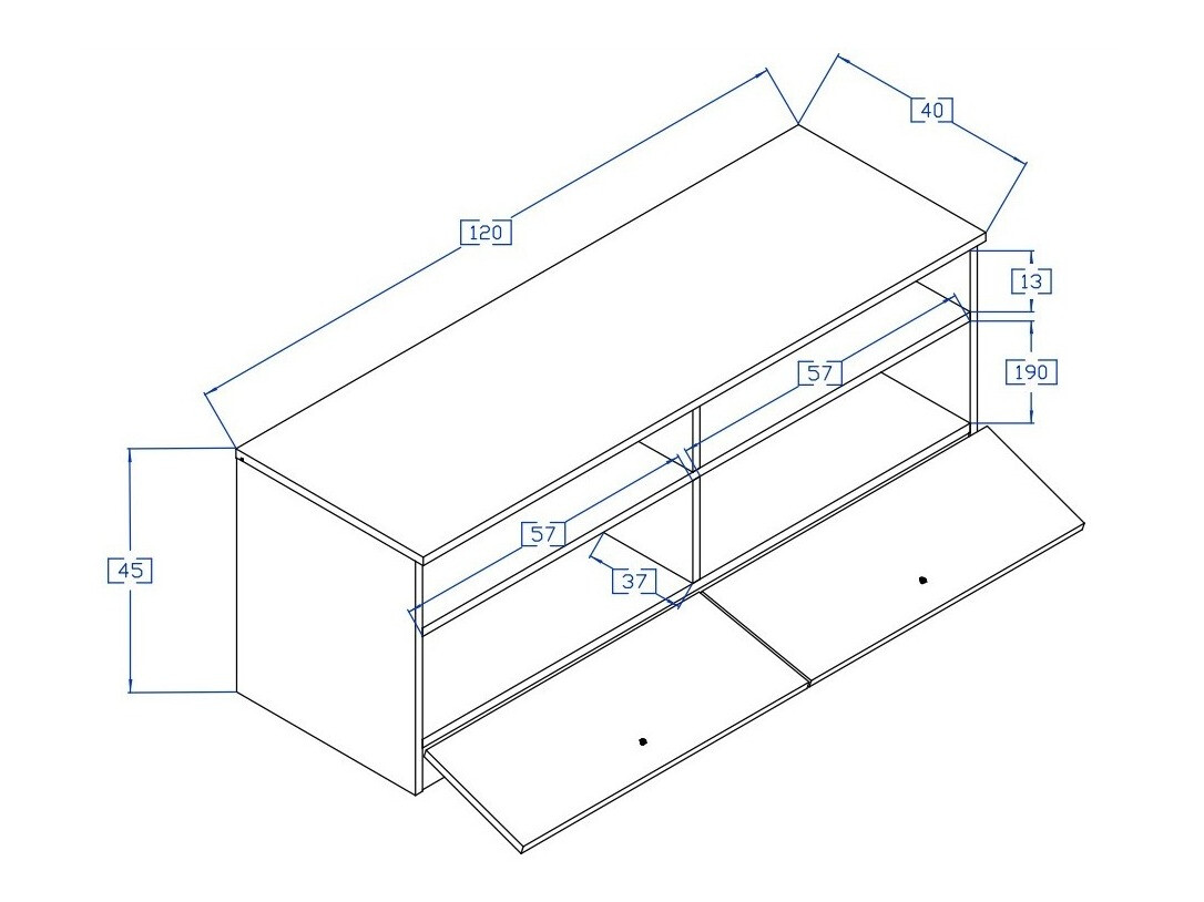 TV-meubel Mirelbu 107 (Artisan eiken + Glanzend wit)