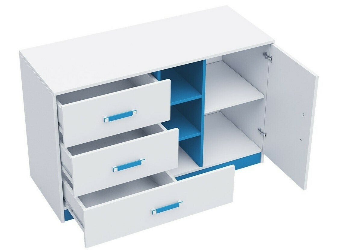 De reeks van de kinderkamer Lorlare 119 (Wit + Grijs)