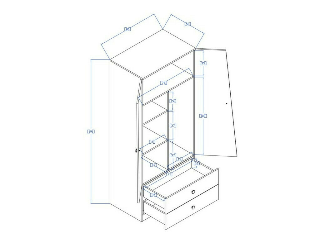 Kledingkast Mirelbu 100 (Artisan eiken + Glanzend wit + Glanzend zwart)