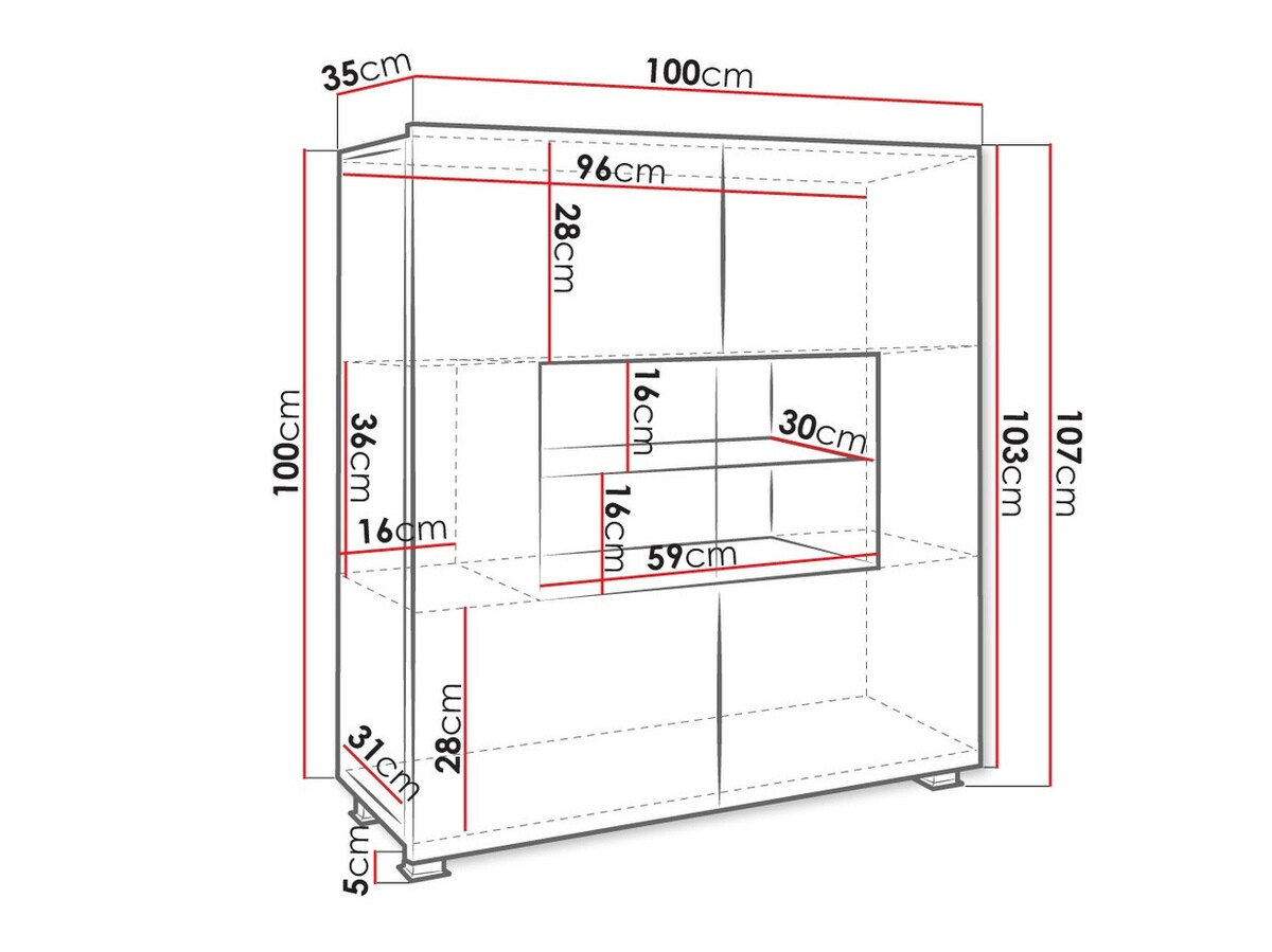 Dressoir Tivdalu 100 (Gouden eik)