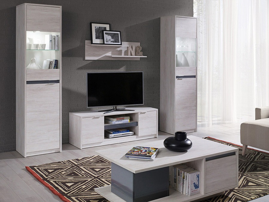 Boekenkast Fivelbo 113 (Klooster eik + Glanzend zwart)