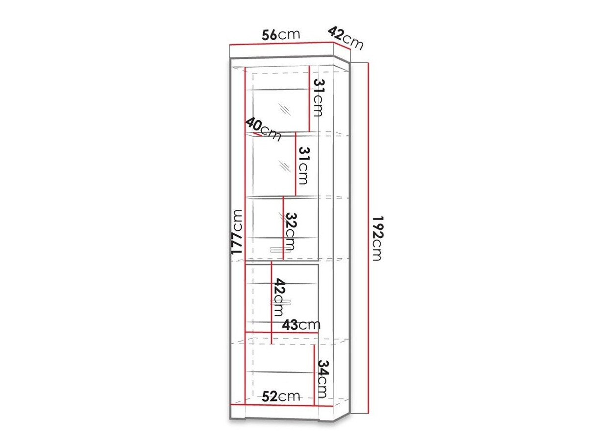 Boekenkast Serfeno 102 (Donker essen)