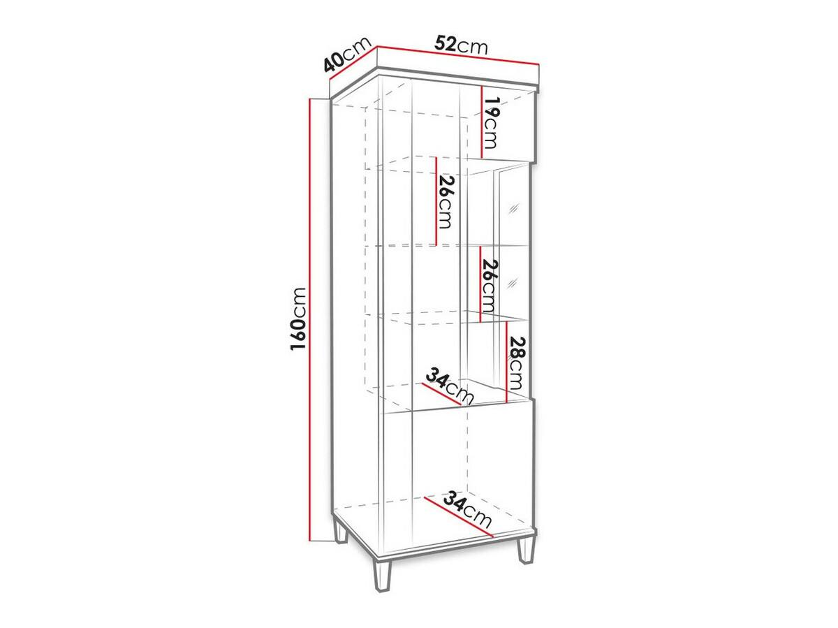 Boekenkast Florem II (Wit + Glanzend wit + Licht hout)