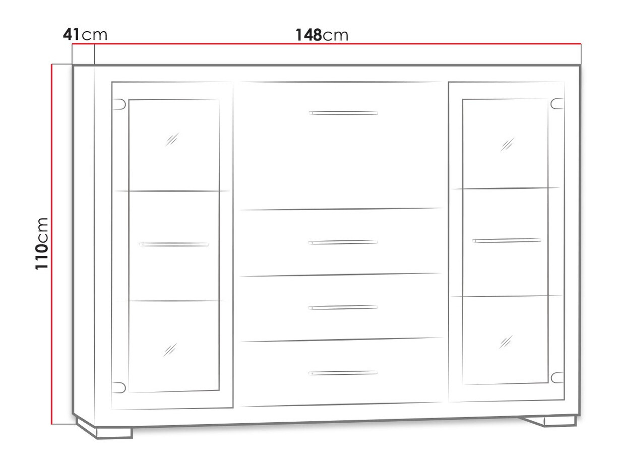 Ladekast Fiomeri 105 (Eik santana donker)