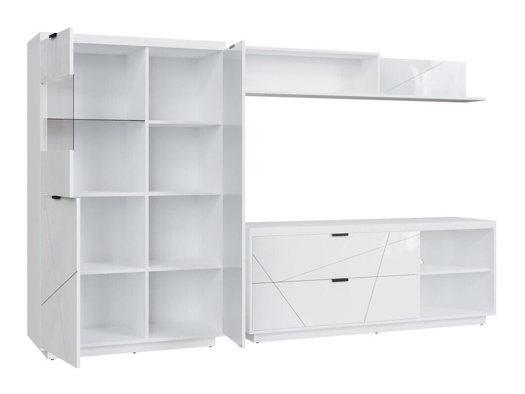 Woonkamerset Fivale 111 (Glanzend wit + Wit)