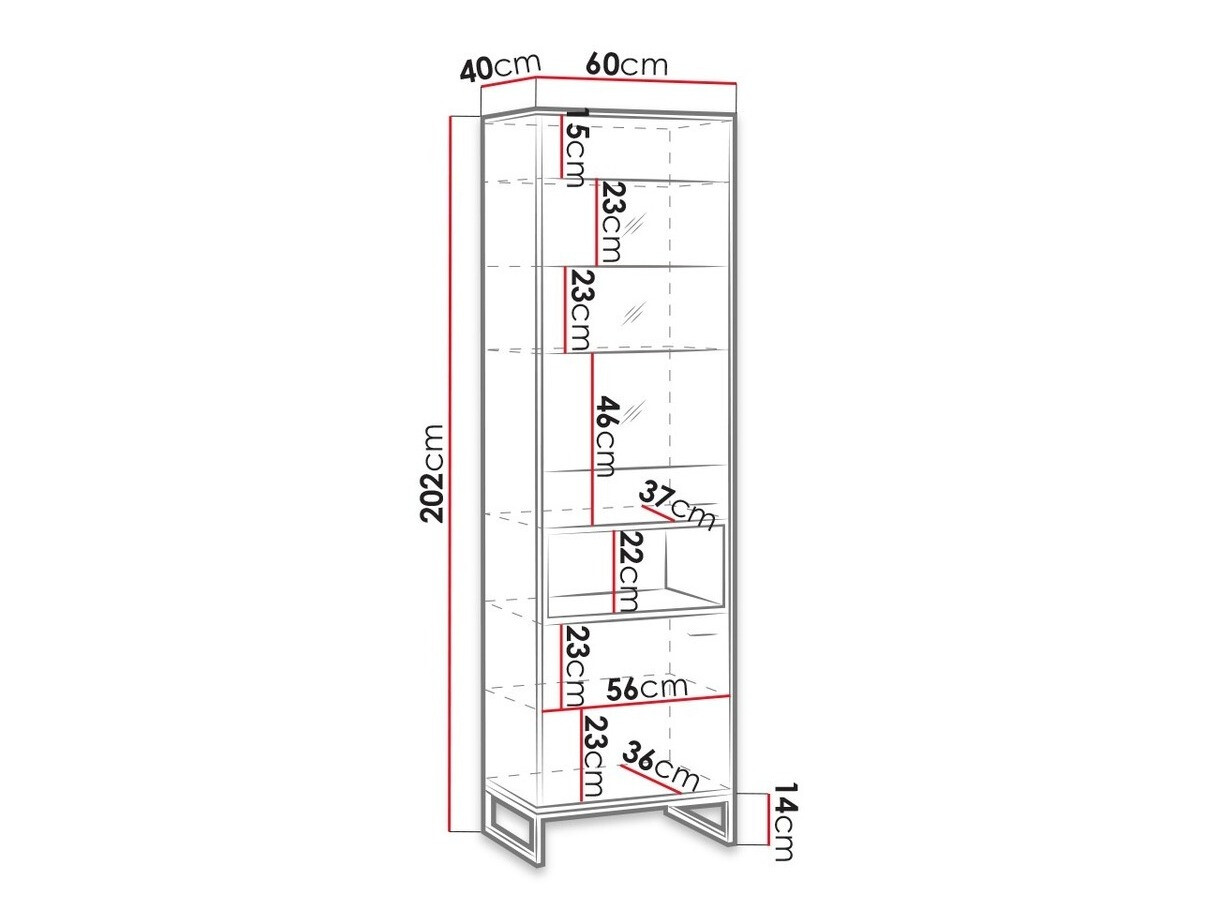 Boekenkast Baltesi 120 (Wit + Artisan eiken)