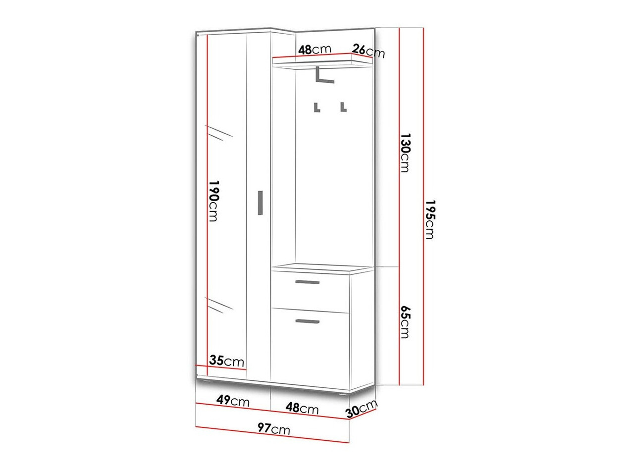 Gangmeubelset Stanton 103 (Sonoma eik + Wit)