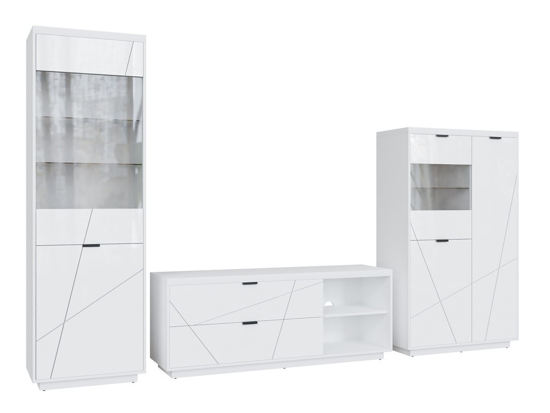 Woonkamerset Fivale 112 (Glanzend wit + Wit)