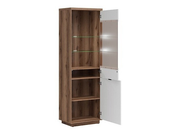 Woonkamerset Fivale 113 (Donker delano-eik + Glanzend wit)