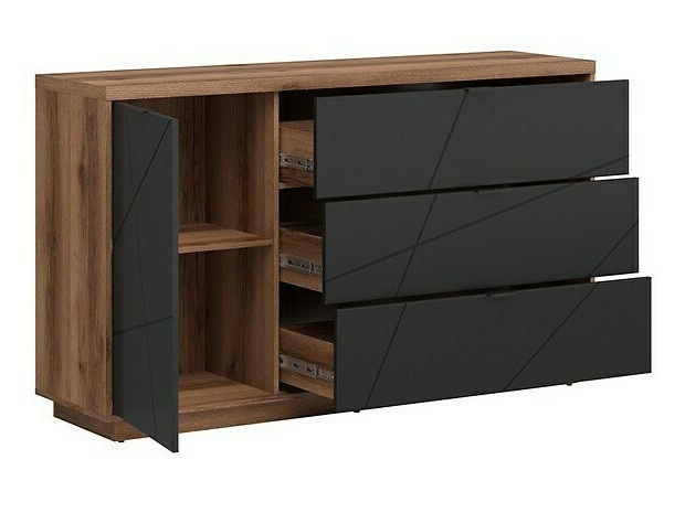 Woonkamerset Fivale 114 (Donker delano-eik + Matzwart)