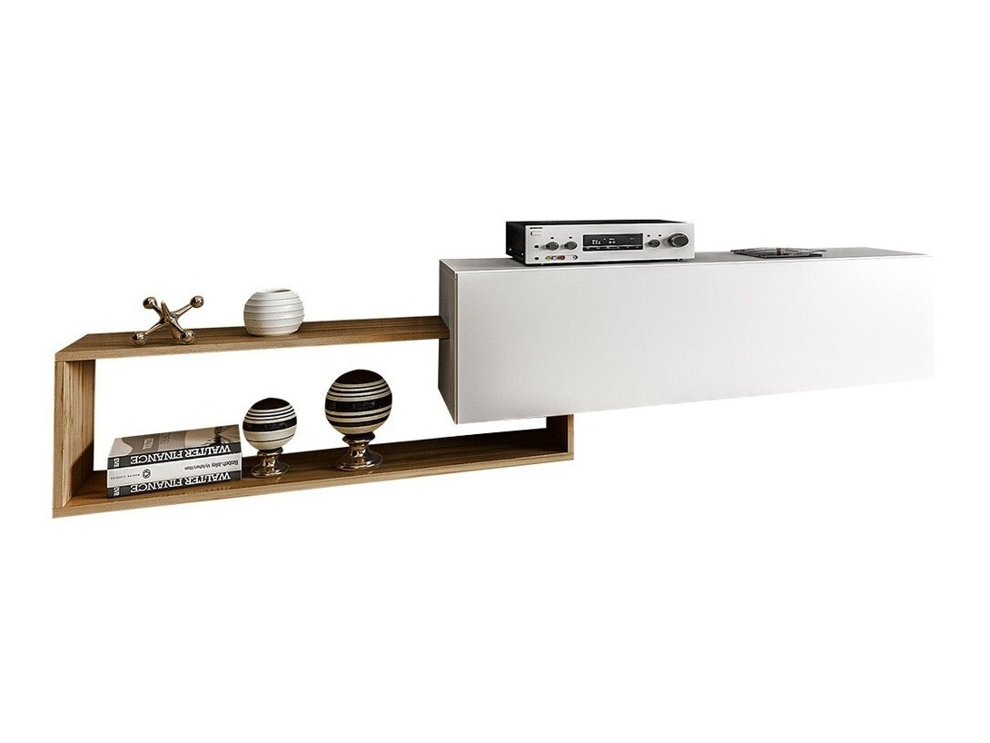 TV-meubel Utica 101 (Wit + Wotan eik)