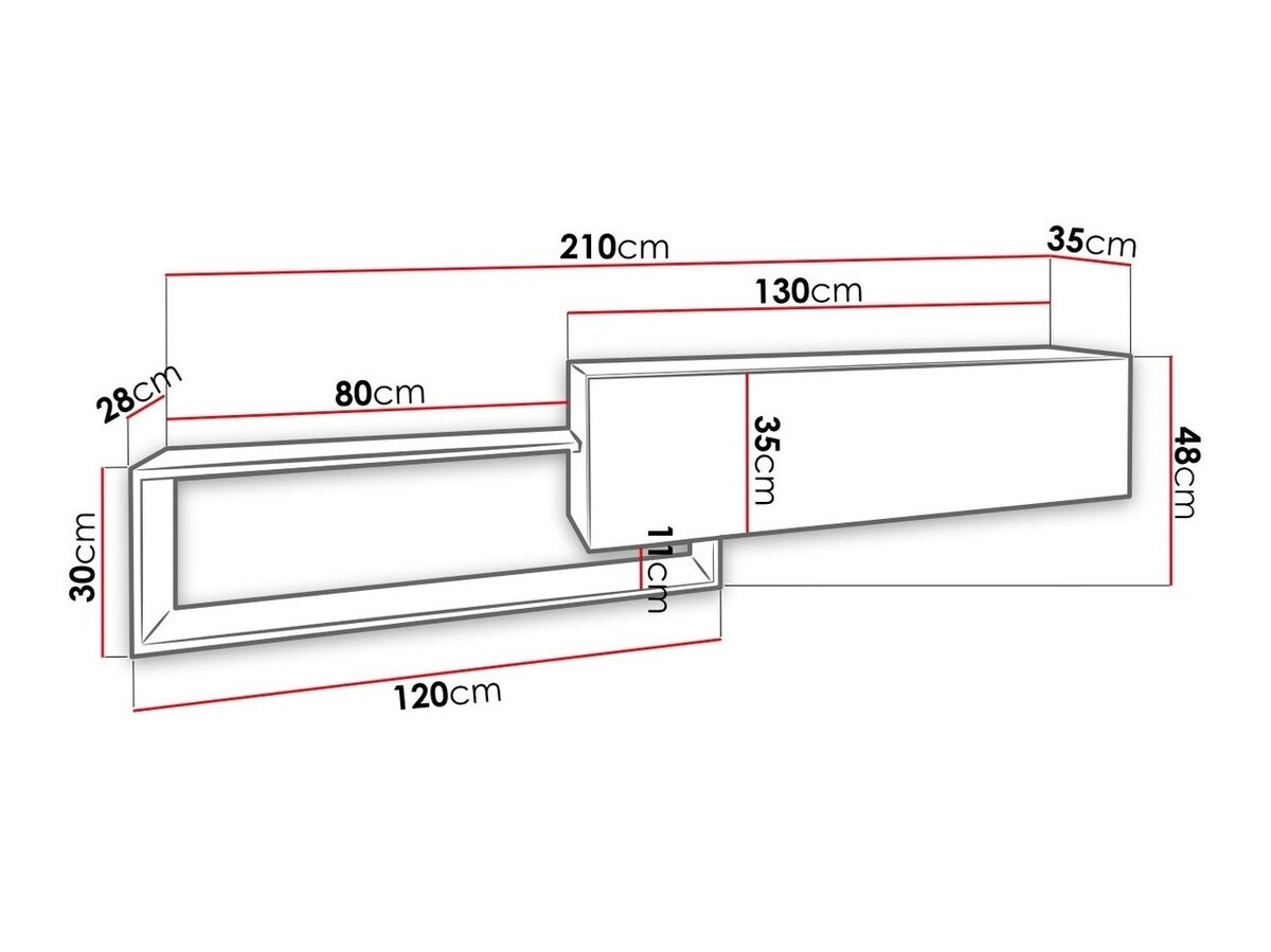 TV-meubel Utica 101 (Wit + Wotan eik)