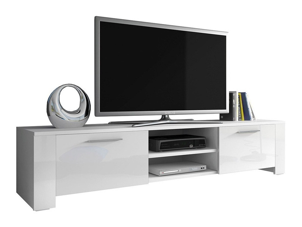 TV-meubel Nashville 104 (Wit + Glanzend wit)