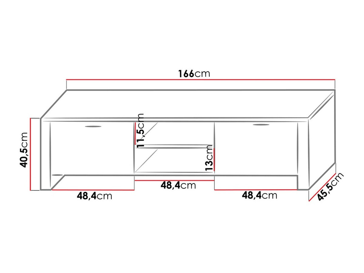 TV-meubel Nashville 104 (Wit + Grijs met glans)