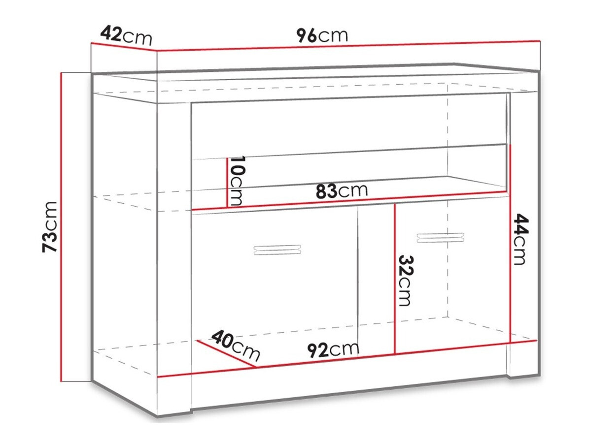 TV-meubel Serfeno 107 (Donker essen)