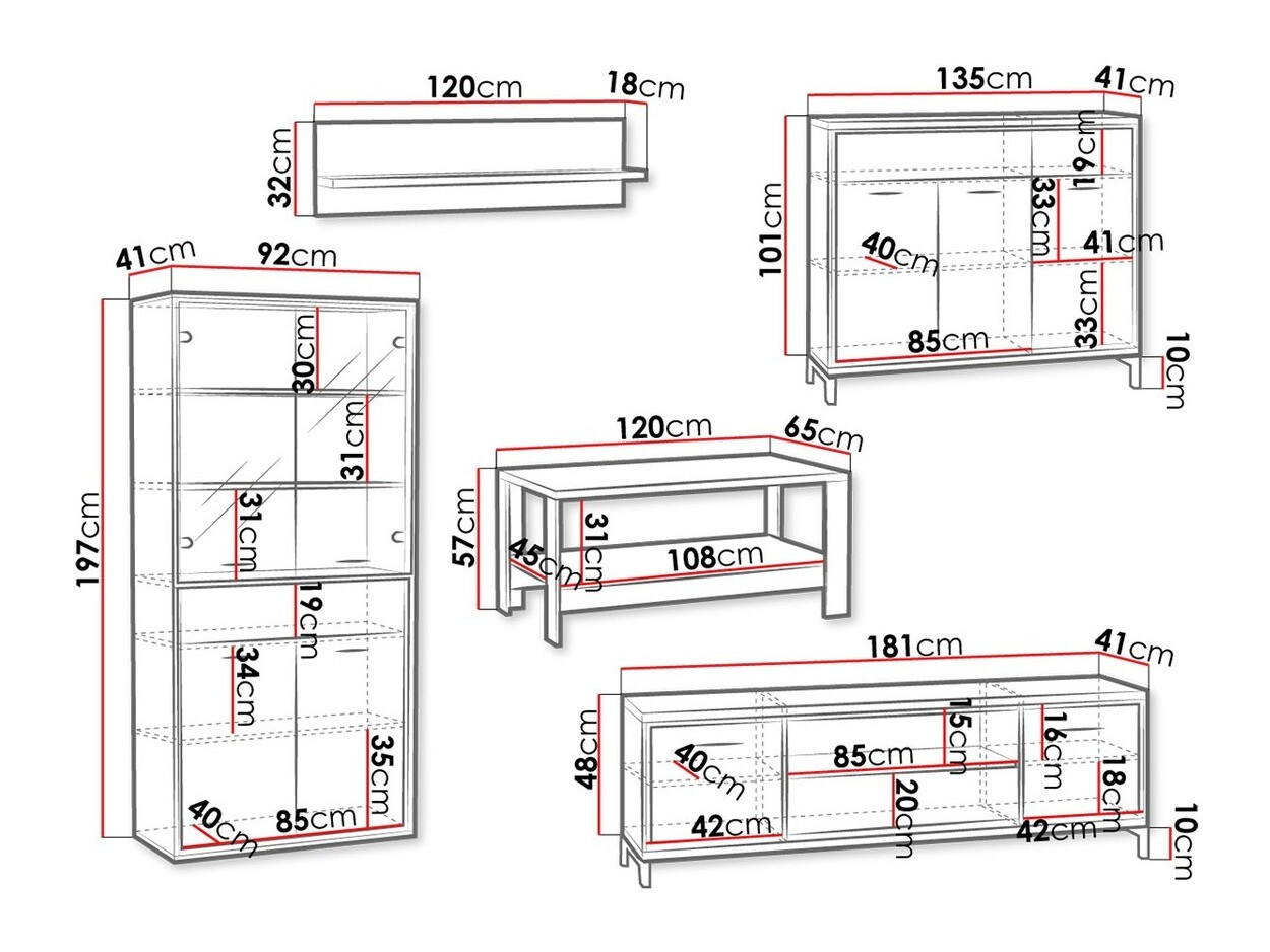Woonkamerset Etrmoni 118 (Licht hout)