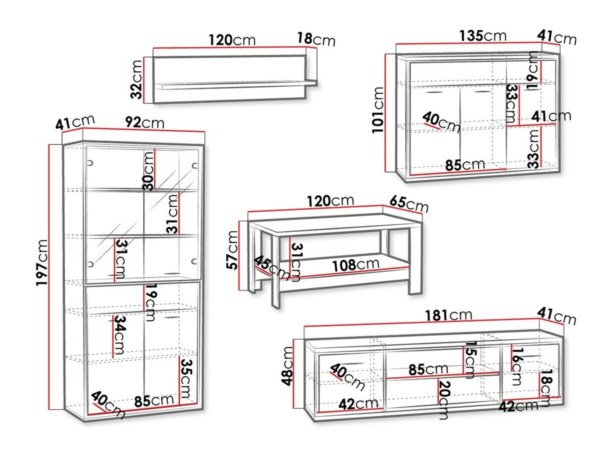 Woonkamerset Etrmoni 118 (Licht hout)