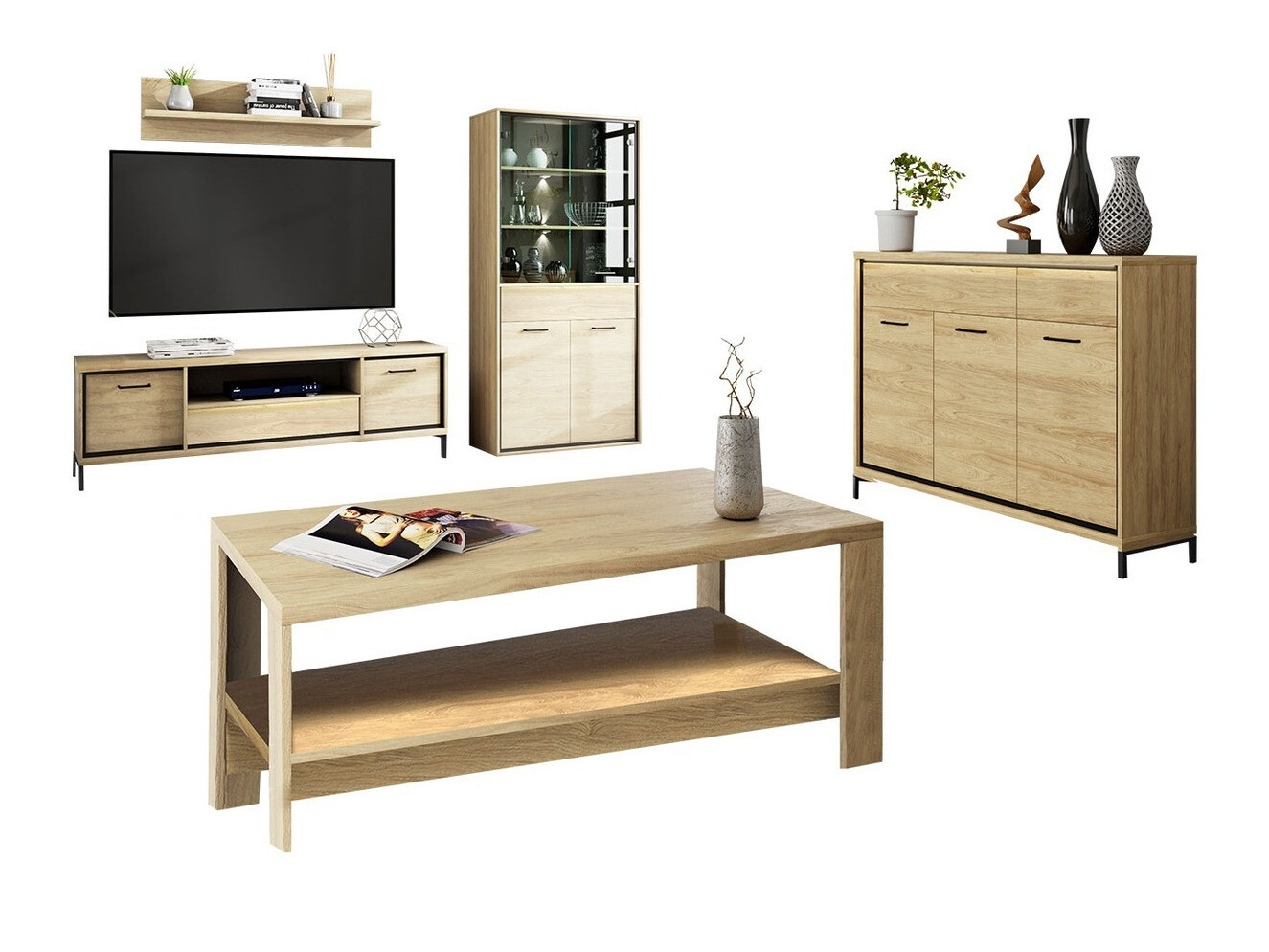 Woonkamerset Etrmoni 118 (Licht hout)