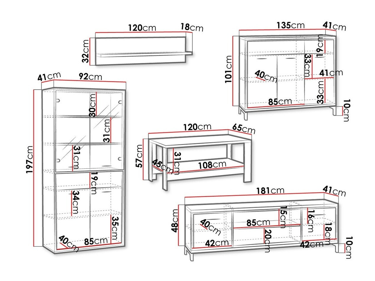 Woonkamerset Etrmoni 118 (Licht hout)
