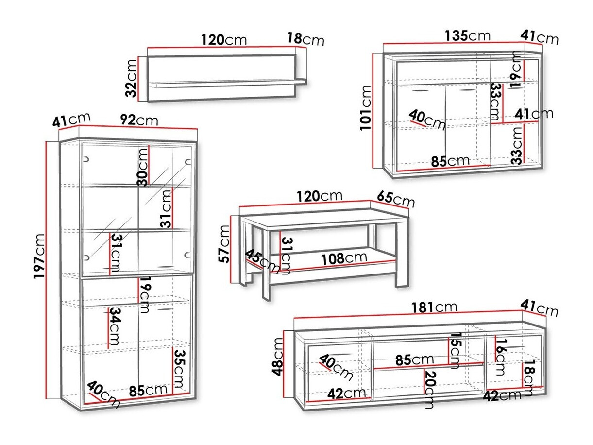 Woonkamerset Etrmoni 118 (Licht hout)