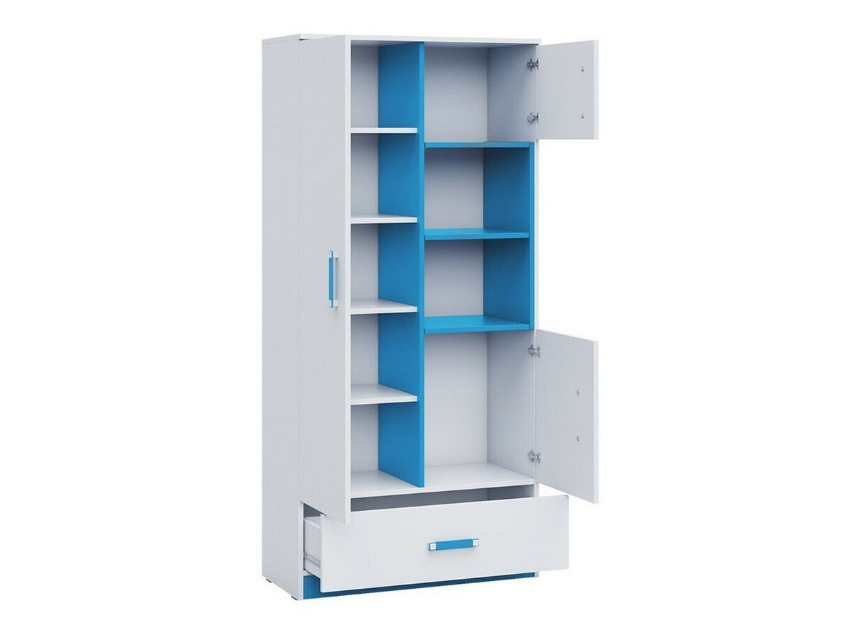 Boekenkast Lorlare 113 (Wit + Turquoise)