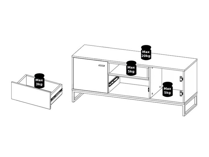 TV-meubel Baltesi 102 (Wit + Artisan eiken)