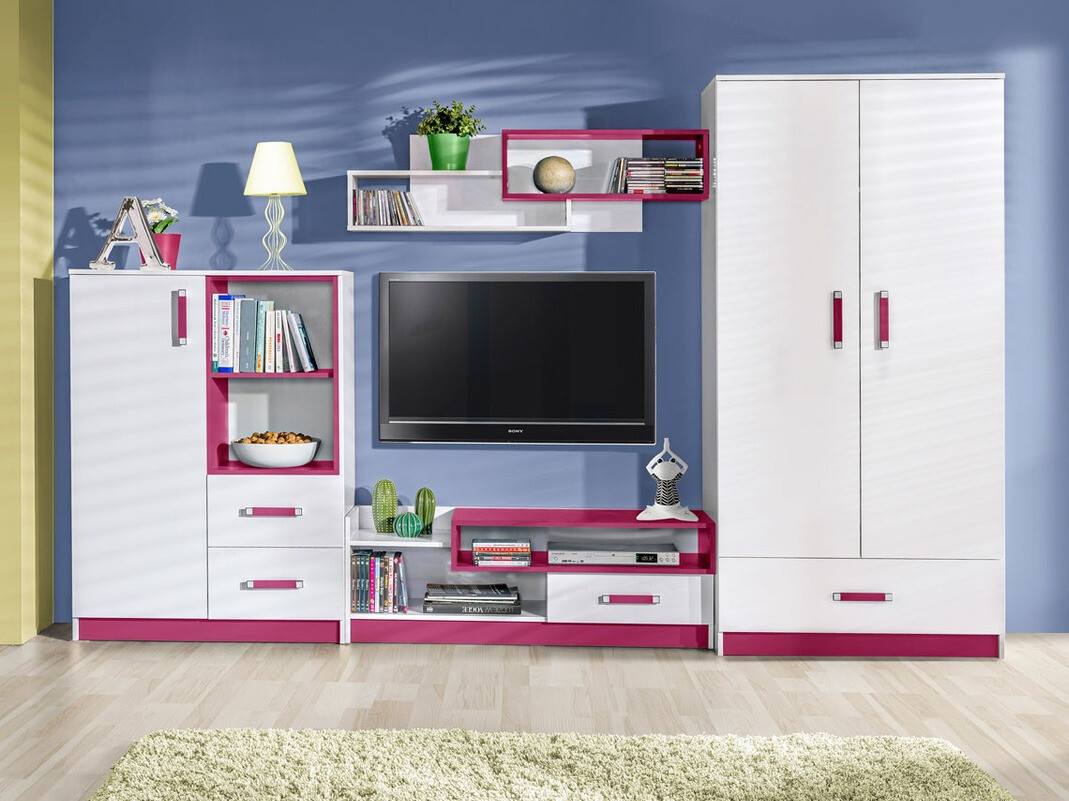 TV-meubel Lorlare 111 (Wit + Roze)