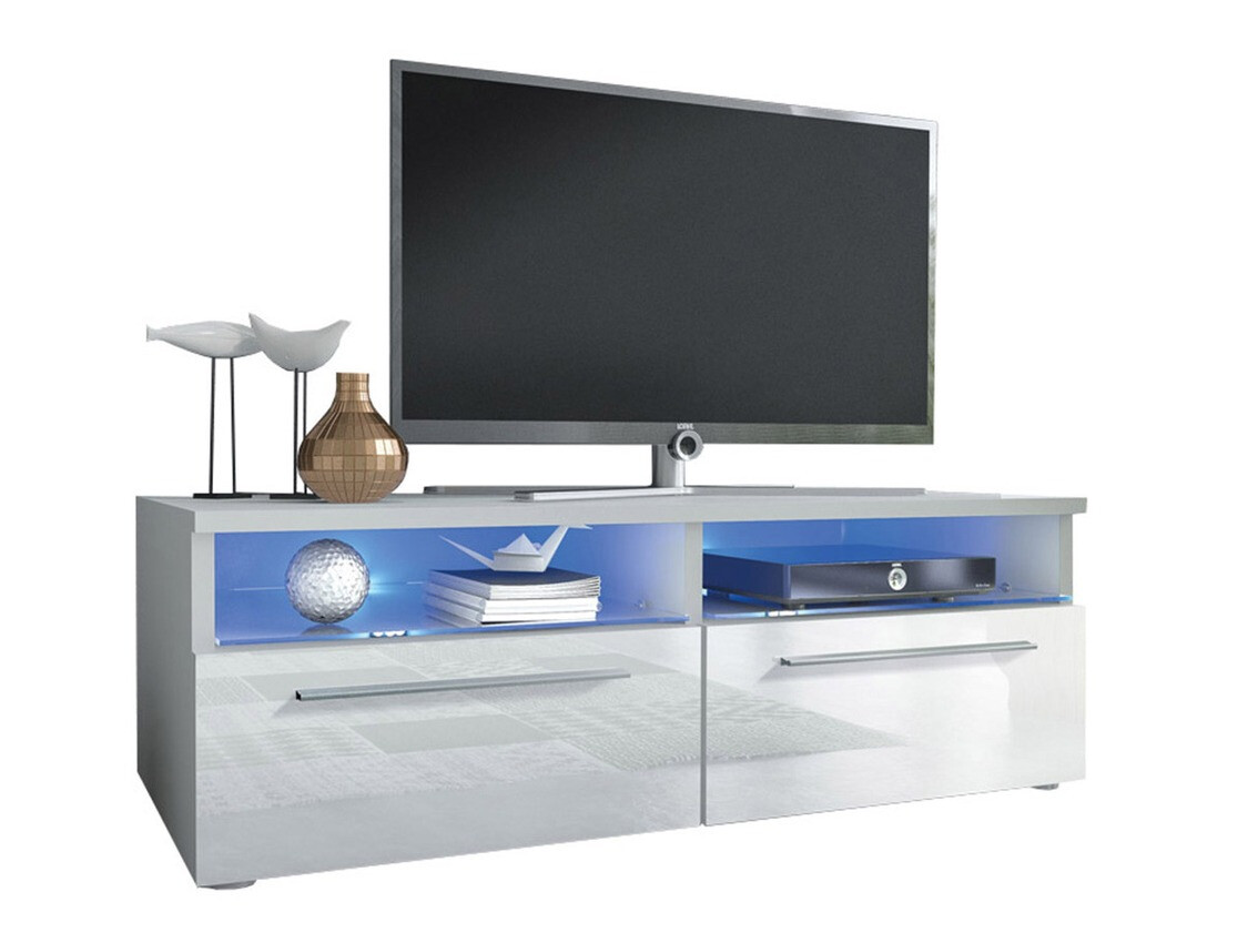 TV-meubel Nashville 105 (Wit + Glanzend wit)