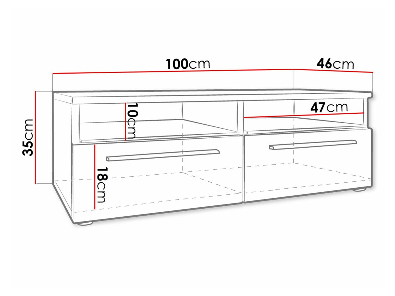 TV-meubel Nashville 105 (Wit + Glanzend wit)