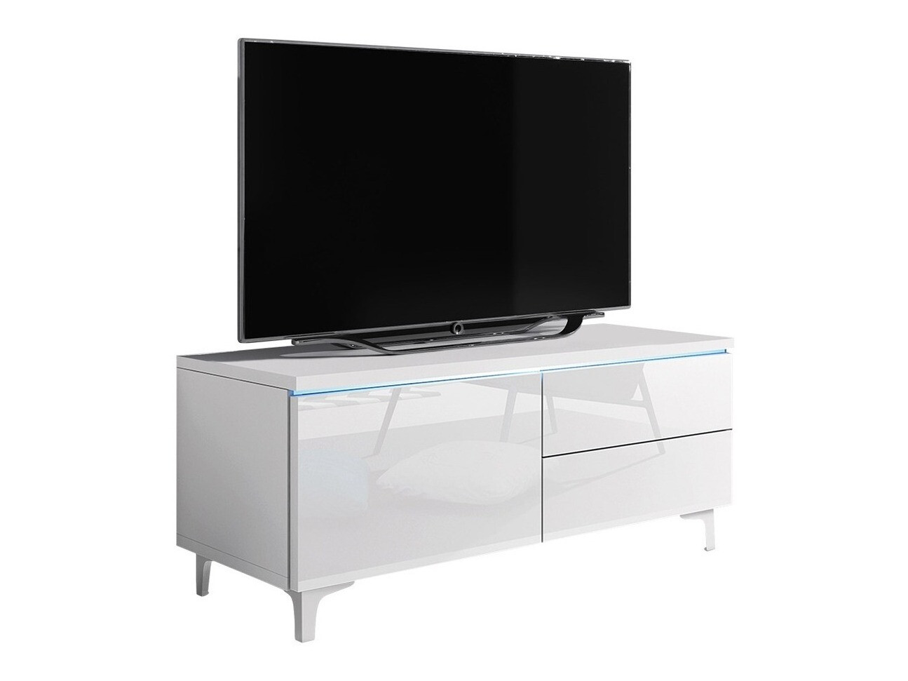 TV-meubel Nashville 118 (Wit + Glanzend wit)