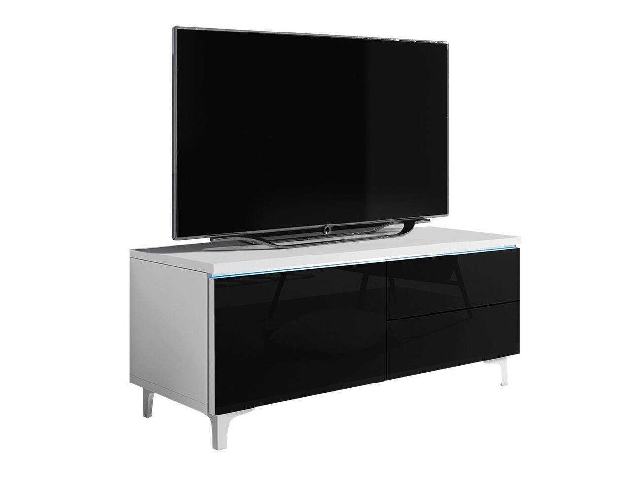 TV-meubel Nashville 118 (Wit + Glanzend zwart)