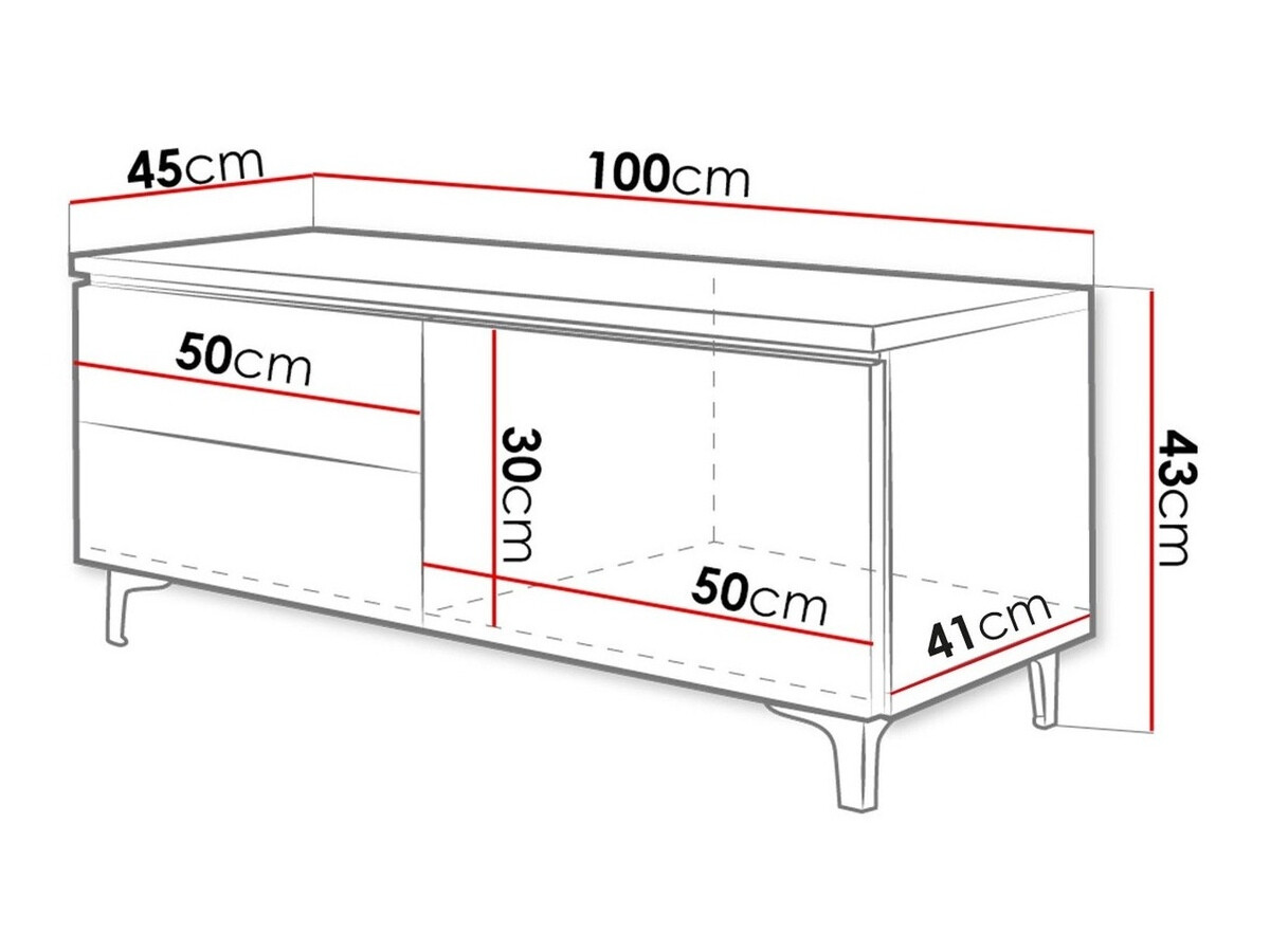 TV-meubel Nashville 119 (Wit + Glanzend wit)