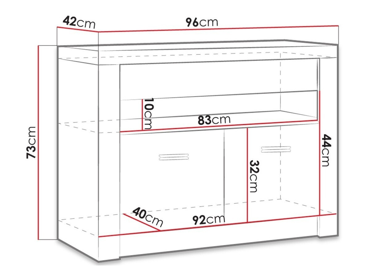 TV-meubel Serfeno 107 (Ambachtelijk wit)