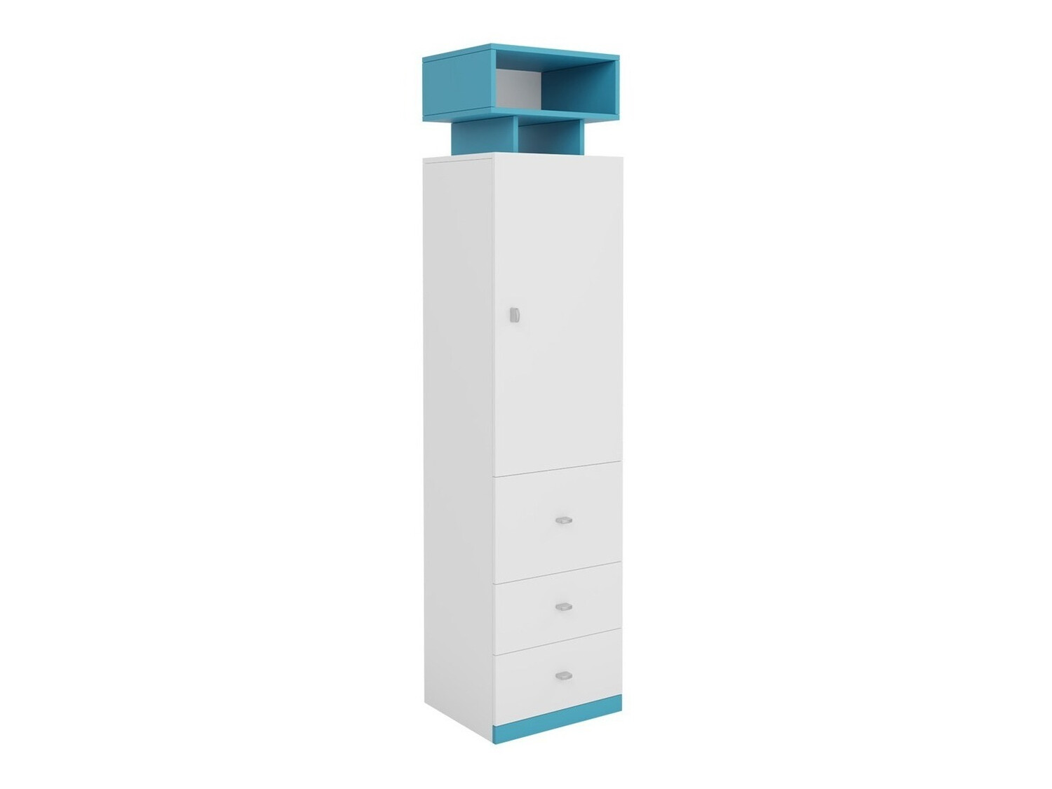 Boekenkast Omaha E103 (Wit + Turquoise)