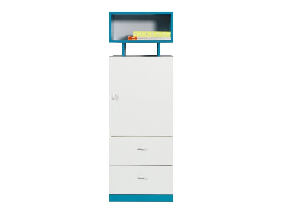Boekenkast Omaha E107 (Wit + Turquoise)