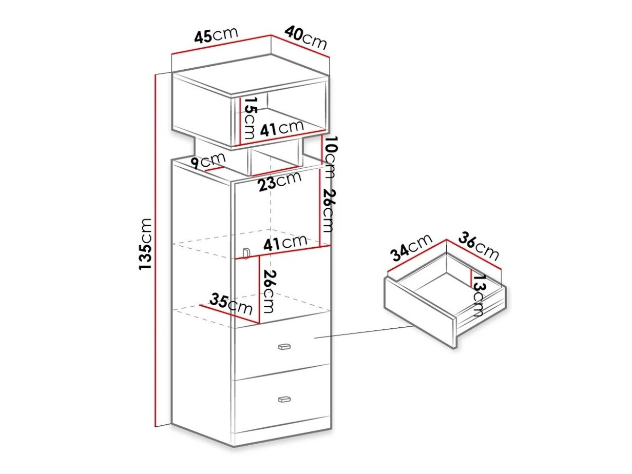 Boekenkast Omaha E107 (Wit + Turquoise)