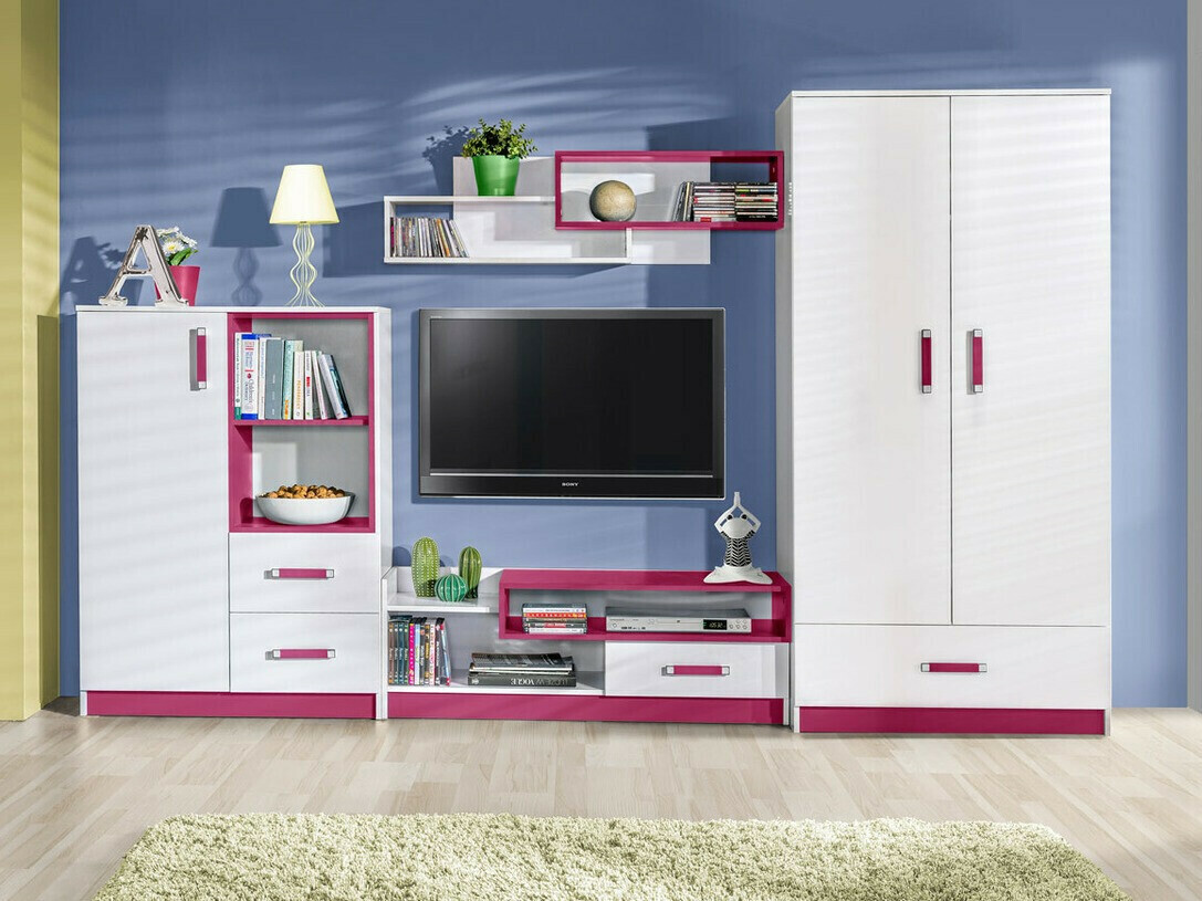 Ladekast Lorlare 105 (Wit + Roze)