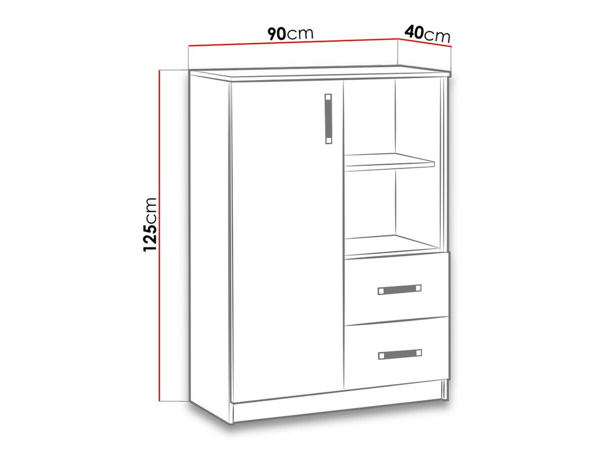 Ladekast Lorlare 105 (Wit + Roze)