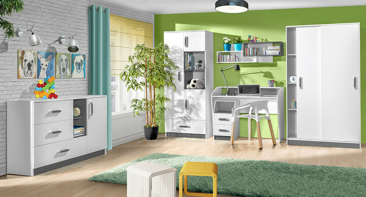 Ladekast Lorlare 107 (Wit + Grijs)