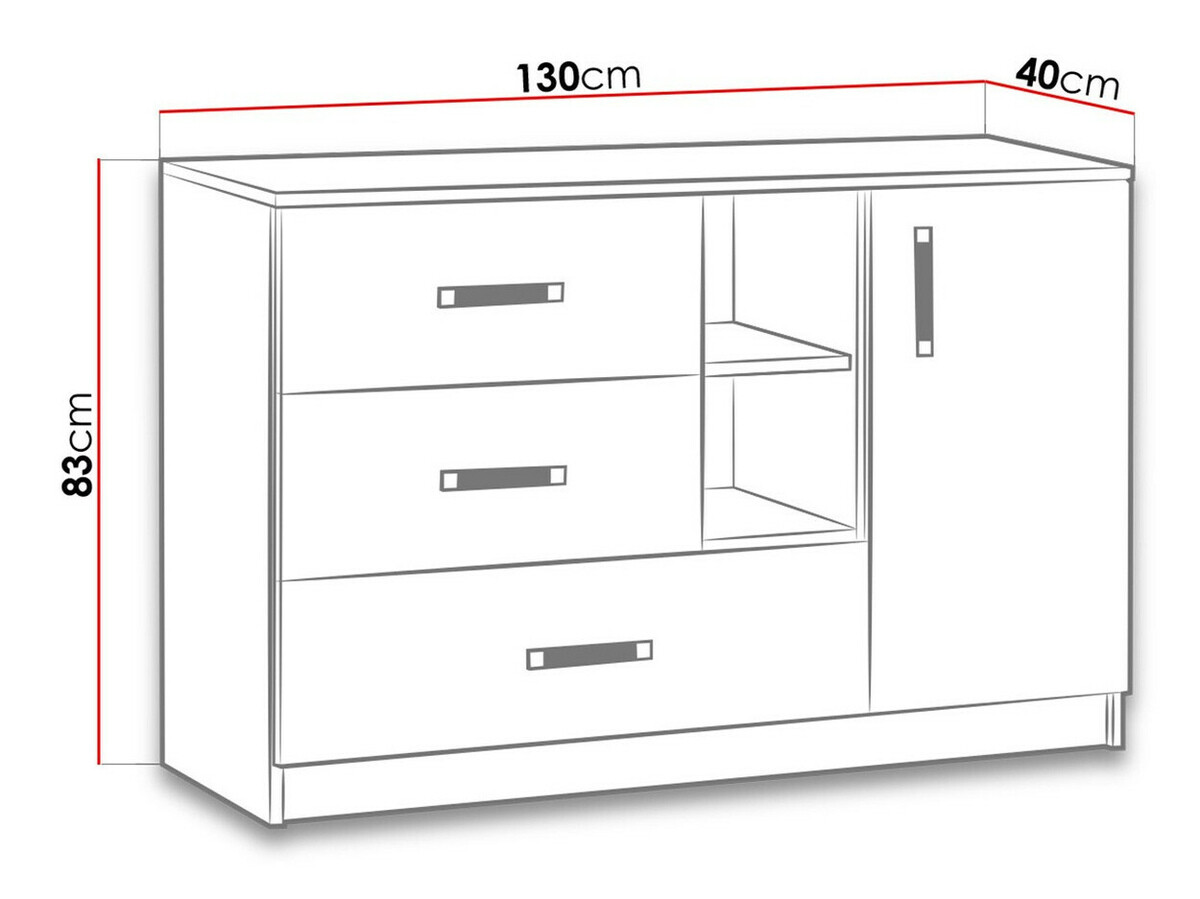 Ladekast Lorlare 107 (Wit + Grijs)