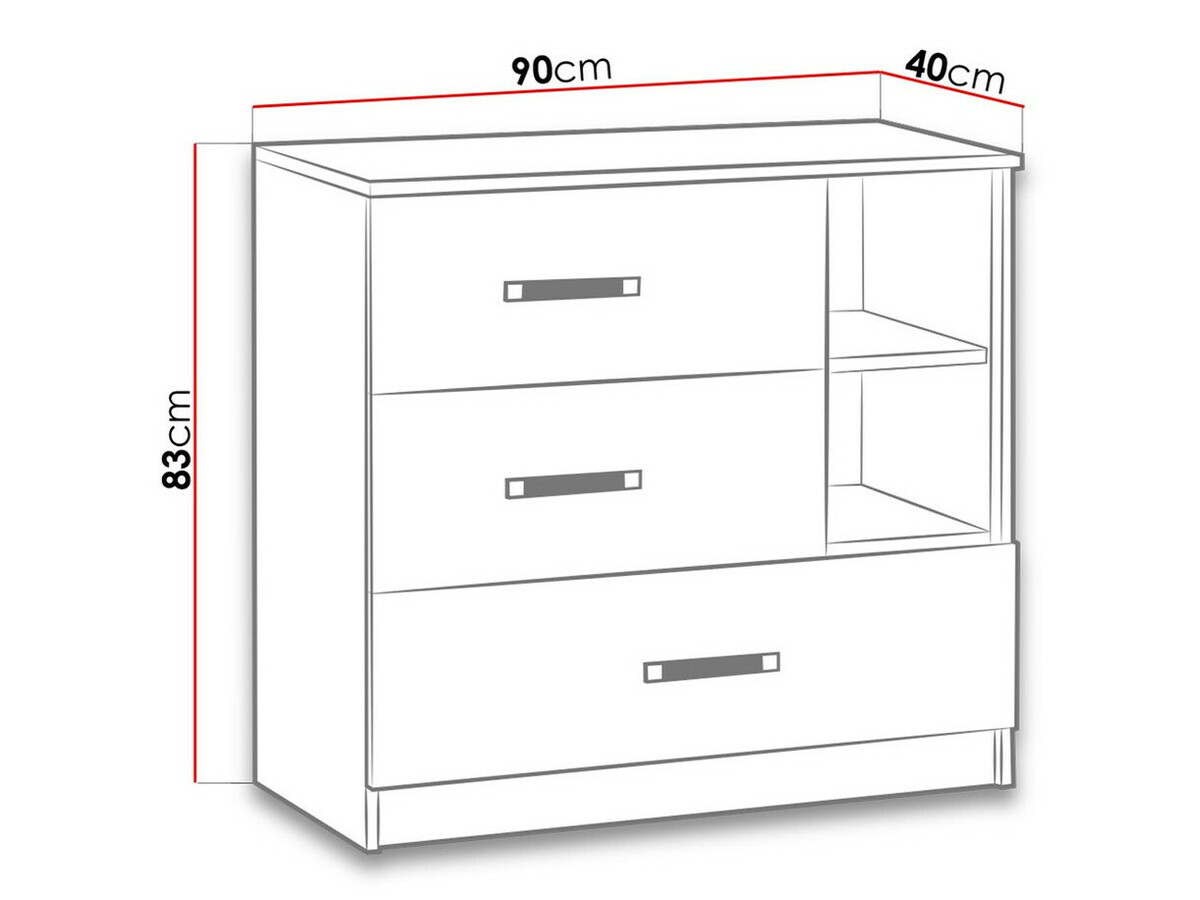 Ladekast Lorlare 108 (Wit + Grijs)