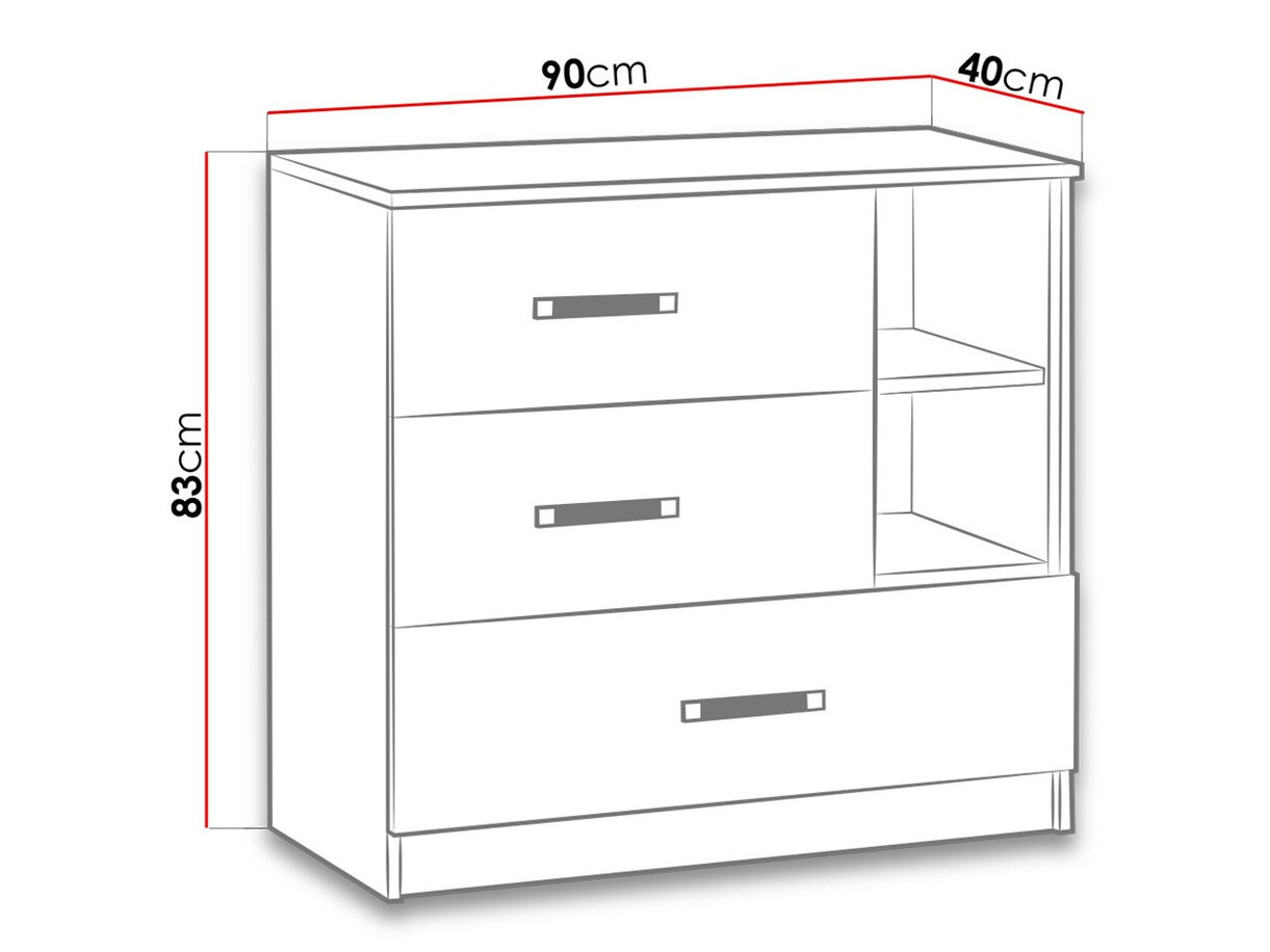 Ladekast Lorlare 108 (Wit + Turquoise)