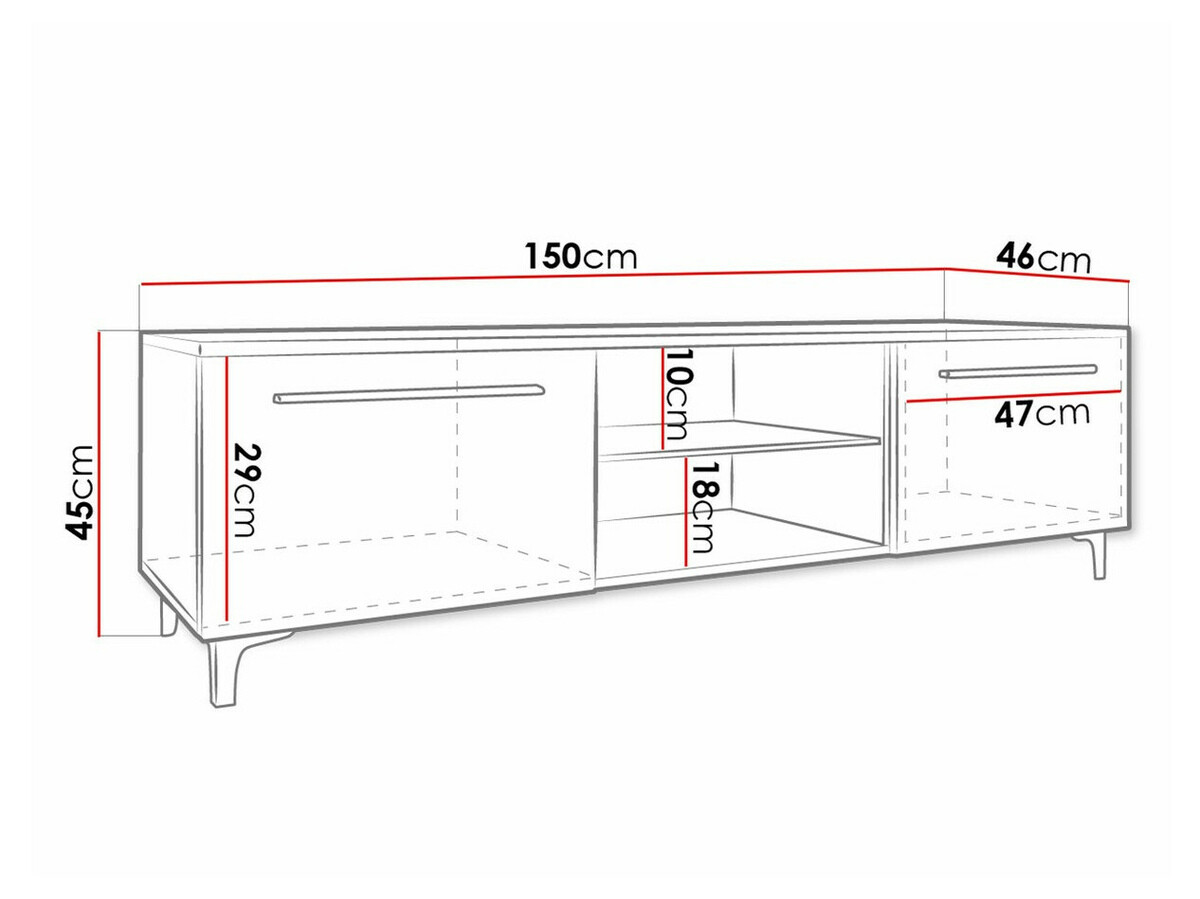 TV-meubel Nashville 120 (Wit + Grijs met glans)