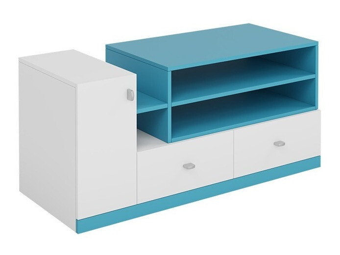 TV-meubel Omaha E111 (Wit + Turquoise)